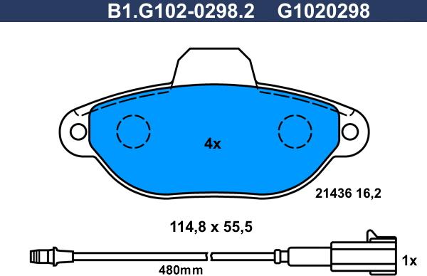 Galfer B1.G102-0298.2 - Brake Pad Set, disc brake www.autospares.lv