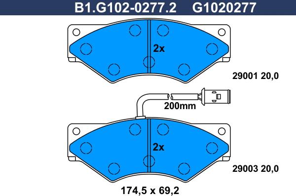 Galfer B1.G102-0277.2 - Bremžu uzliku kompl., Disku bremzes autospares.lv