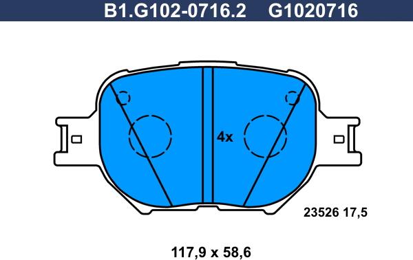 Galfer B1.G102-0716.2 - Bremžu uzliku kompl., Disku bremzes www.autospares.lv