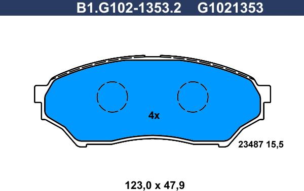 Galfer B1.G102-1353.2 - Bremžu uzliku kompl., Disku bremzes www.autospares.lv