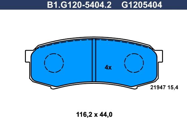 Galfer B1.G120-5404.2 - Bremžu uzliku kompl., Disku bremzes www.autospares.lv