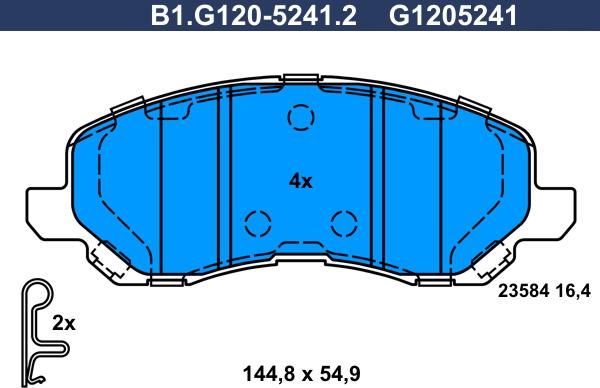 Galfer B1.G120-5241.2 - Bremžu uzliku kompl., Disku bremzes autospares.lv