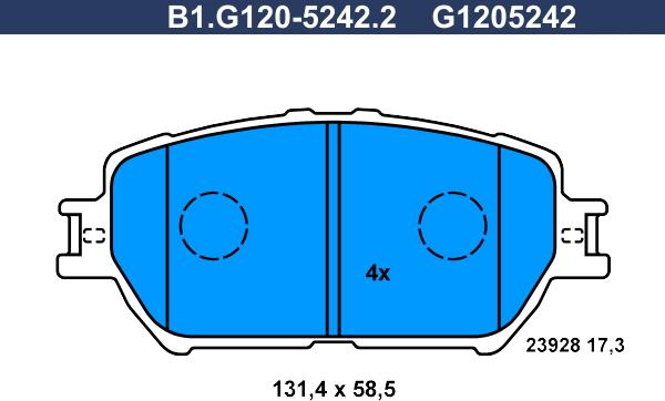 Galfer B1.G120-5242.2 - Brake Pad Set, disc brake www.autospares.lv