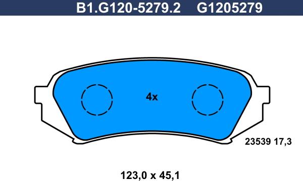 Galfer B1.G120-5279.2 - Brake Pad Set, disc brake www.autospares.lv