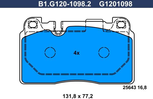 Galfer B1.G120-1098.2 - Bremžu uzliku kompl., Disku bremzes www.autospares.lv