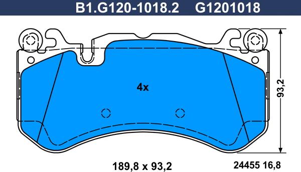 Galfer B1.G120-1018.2 - Bremžu uzliku kompl., Disku bremzes www.autospares.lv