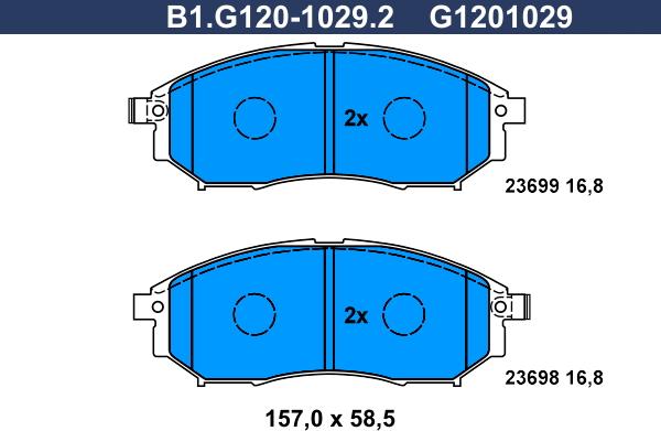 Galfer B1.G120-1029.2 - Bremžu uzliku kompl., Disku bremzes www.autospares.lv