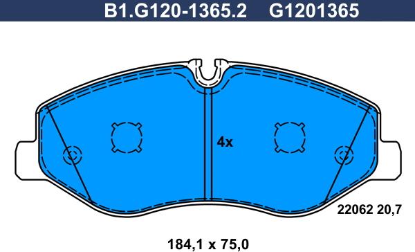 Galfer B1.G120-1365.2 - Bremžu uzliku kompl., Disku bremzes autospares.lv