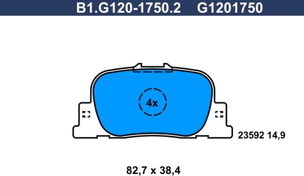 Galfer B1.G120-1750.2 - Bremžu uzliku kompl., Disku bremzes autospares.lv