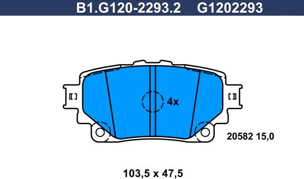 Galfer B1.G120-2293.2 - Bremžu uzliku kompl., Disku bremzes www.autospares.lv