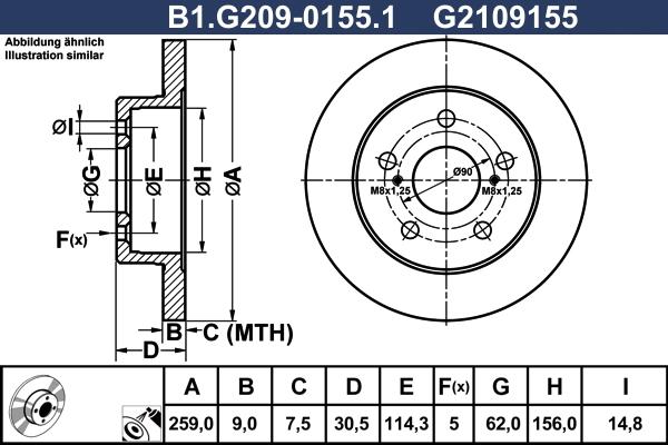 Galfer B1.G209-0155.1 - Bremžu diski autospares.lv