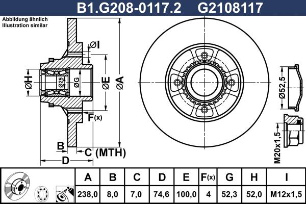 Galfer B1.G208-0117.2 - Bremžu diski autospares.lv