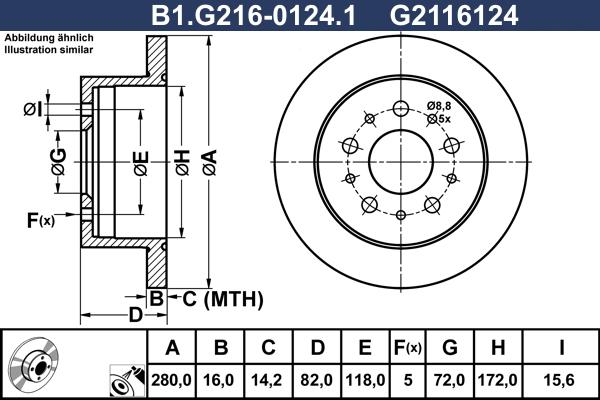 Galfer B1.G216-0124.1 - Bremžu diski autospares.lv