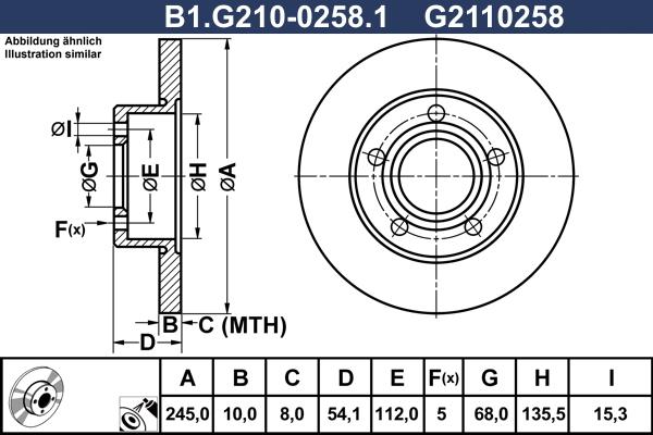 Galfer B1.G210-0258.1 - Bremžu diski www.autospares.lv