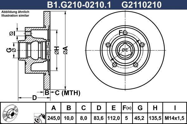 Galfer B1.G210-0210.1 - Bremžu diski www.autospares.lv