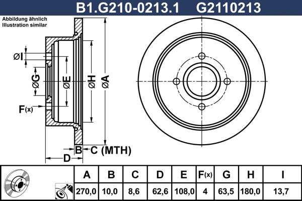 Galfer B1.G210-0213.1 - Bremžu diski www.autospares.lv