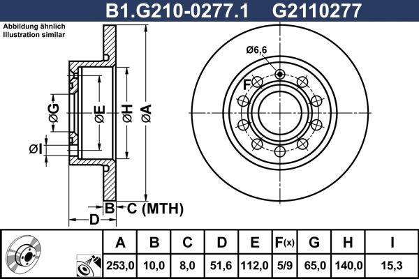 Galfer B1.G210-0277.1 - Bremžu diski autospares.lv