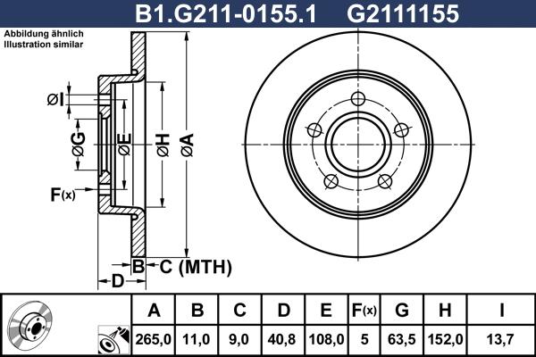 Galfer B1.G211-0155.1 - Brake Disc www.autospares.lv