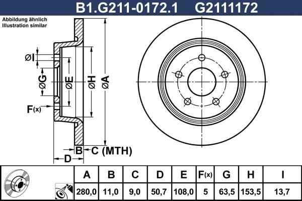 Galfer B1.G211-0172.1 - Bremžu diski autospares.lv