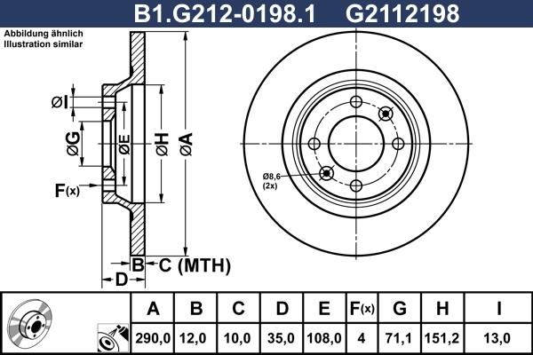 Galfer B1.G212-0198.1 - Bremžu diski autospares.lv