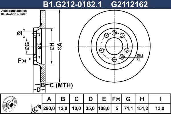 Galfer B1.G212-0162.1 - Bremžu diski www.autospares.lv