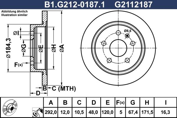 Galfer B1.G212-0187.1 - Bremžu diski autospares.lv