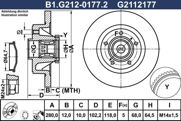 Galfer B1.G212-0177.2 - Bremžu diski autospares.lv