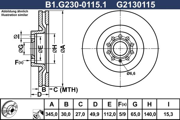 Galfer B1.G230-0115.1 - Bremžu diski autospares.lv