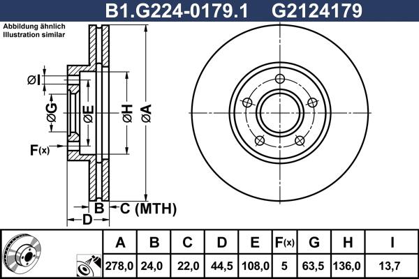 Galfer B1.G224-0179.1 - Bremžu diski autospares.lv