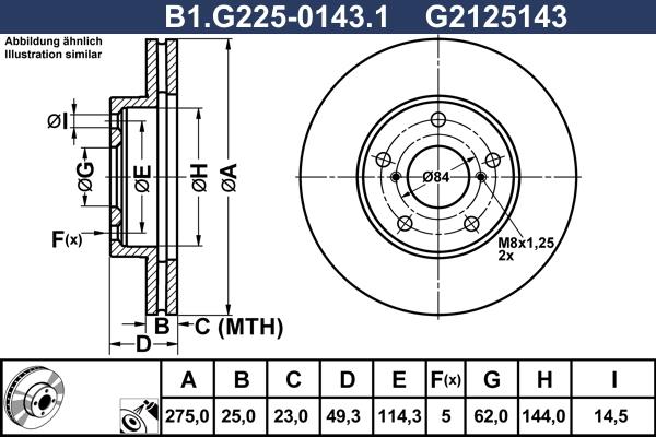 Galfer B1.G225-0143.1 - Bremžu diski autospares.lv