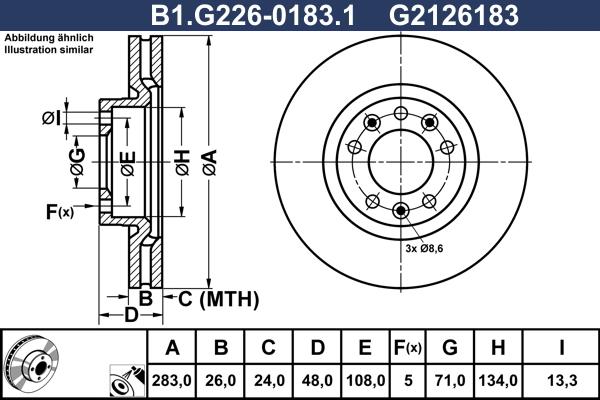 Galfer B1.G226-0183.1 - Bremžu diski autospares.lv