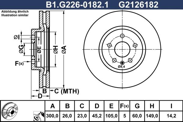 Galfer B1.G226-0182.1 - Bremžu diski autospares.lv