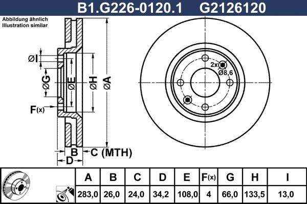 Galfer B1.G226-0120.1 - Bremžu diski www.autospares.lv