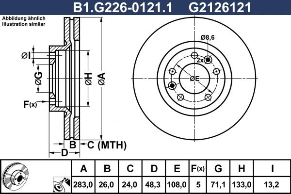 Galfer B1.G226-0121.1 - Bremžu diski autospares.lv