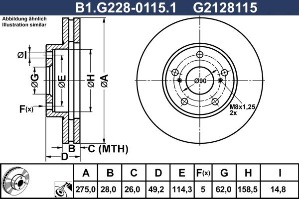 Galfer B1.G228-0115.1 - Тормозной диск www.autospares.lv