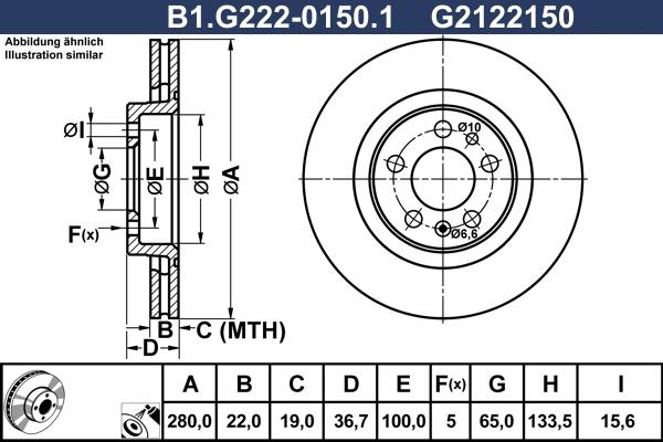 Galfer B1.G222-0150.1 - Bremžu diski www.autospares.lv