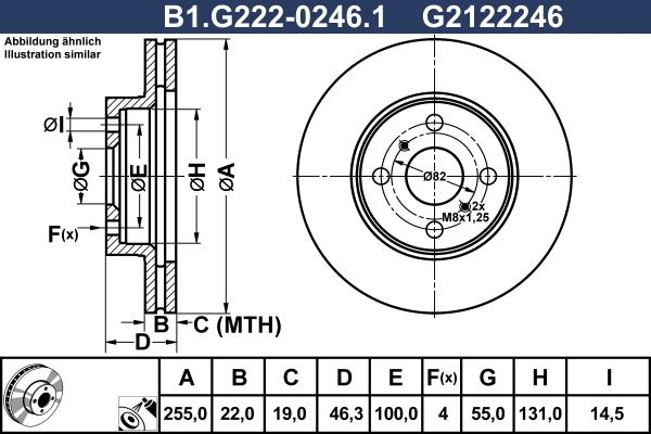 Galfer B1.G222-0246.1 - Bremžu diski www.autospares.lv