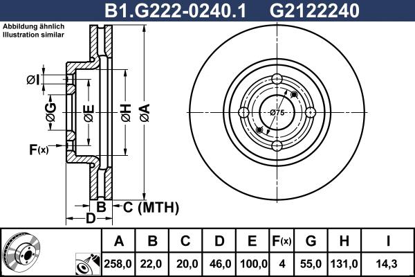 Galfer B1.G222-0240.1 - Bremžu diski www.autospares.lv