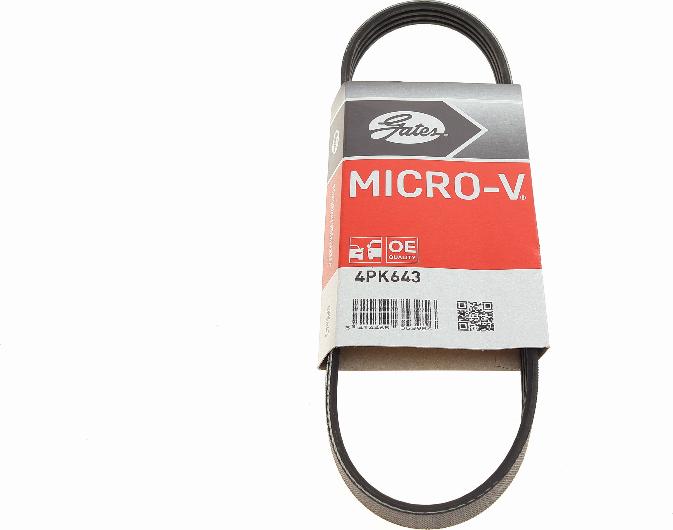 Gates 4PK643 - V-Ribbed Belt www.autospares.lv