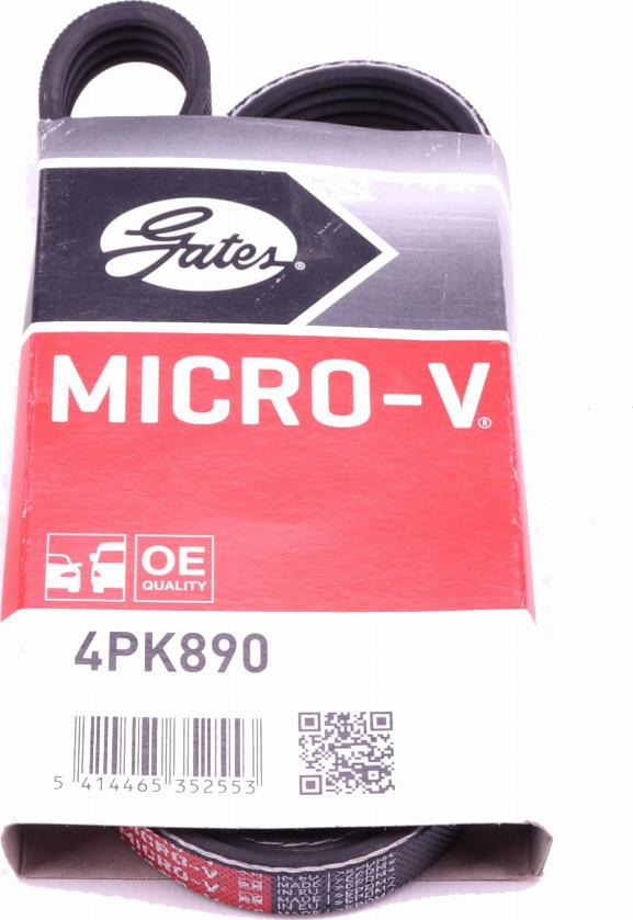 Gates 4PK890 - V-Ribbed Belt www.autospares.lv