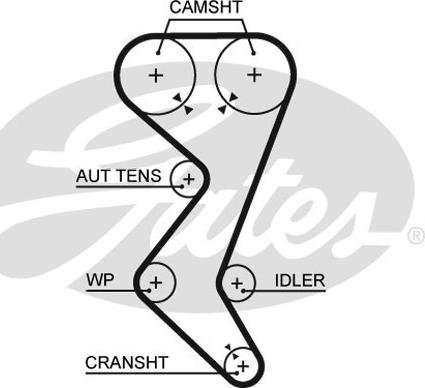 Gates 5528XS - Зубчатый ремень ГРМ www.autospares.lv