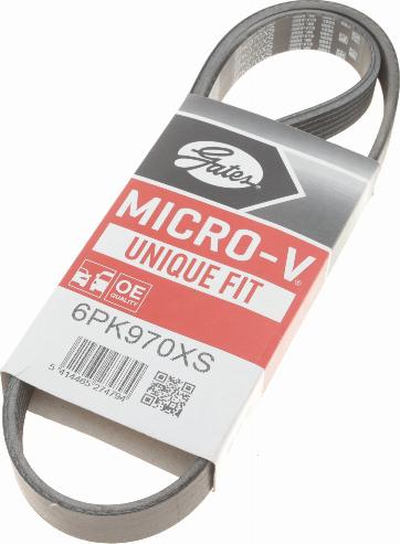 Gates 6PK970XS - Ķīļrievu siksna autospares.lv