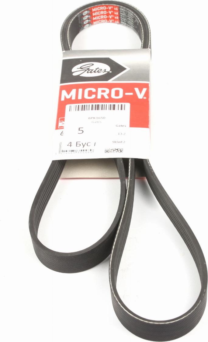 Gates 6PK1650 - V-Ribbed Belt www.autospares.lv