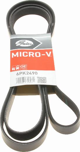 Gates 6PK2490 - Ķīļrievu siksna autospares.lv