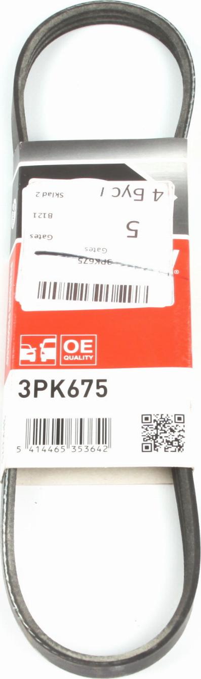 Gates 3PK675 - Ķīļrievu siksna www.autospares.lv