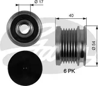 Gates OAP7099 - Шкив генератора, муфта www.autospares.lv