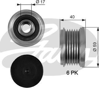 Gates OAP7097 - Piedziņas skriemelis, Ģenerators www.autospares.lv