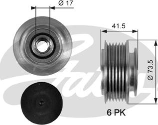 Gates OAP7066 - Piedziņas skriemelis, Ģenerators www.autospares.lv