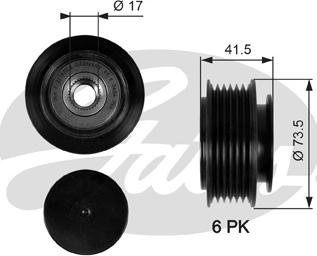 Gates OAP7068 - Piedziņas skriemelis, Ģenerators www.autospares.lv