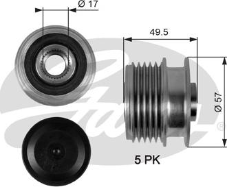 Gates OAP7089 - Piedziņas skriemelis, Ģenerators www.autospares.lv